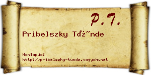 Pribelszky Tünde névjegykártya